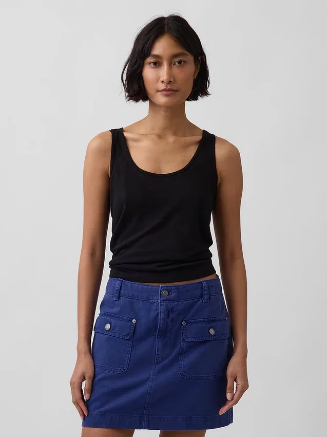 Tanktop aus Leinenmischung