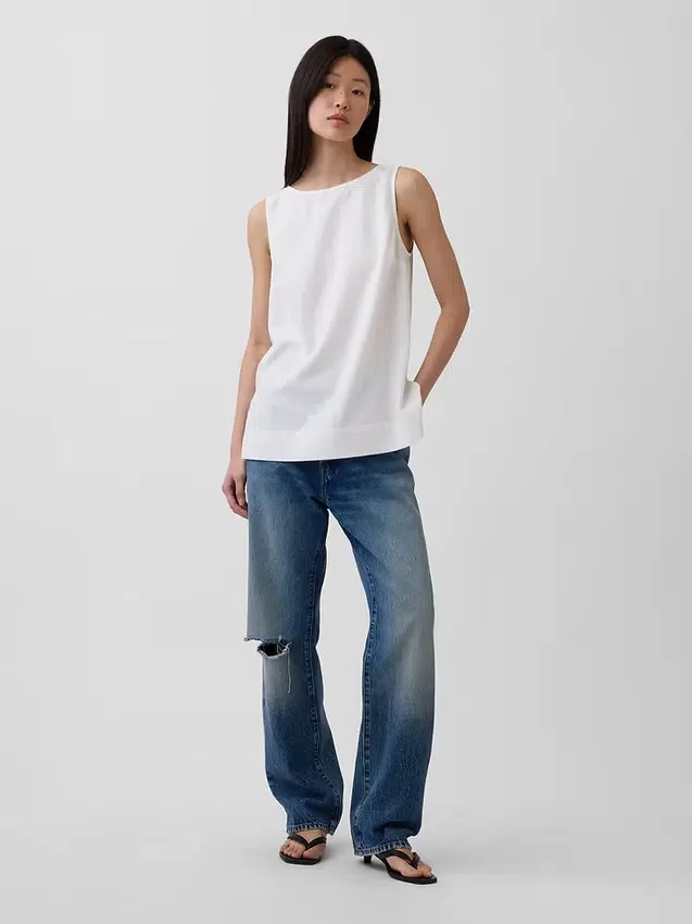 Tanktop aus Leinenmischung
