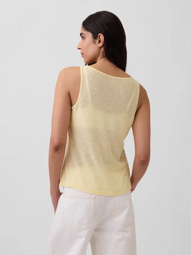 Tanktop aus Leinenmischung