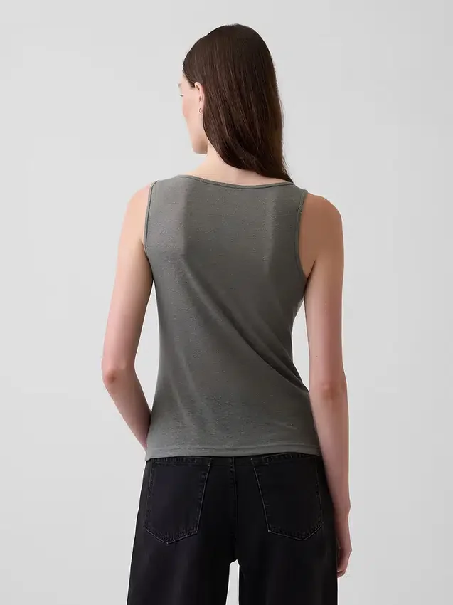 Tanktop aus Leinenmischung
