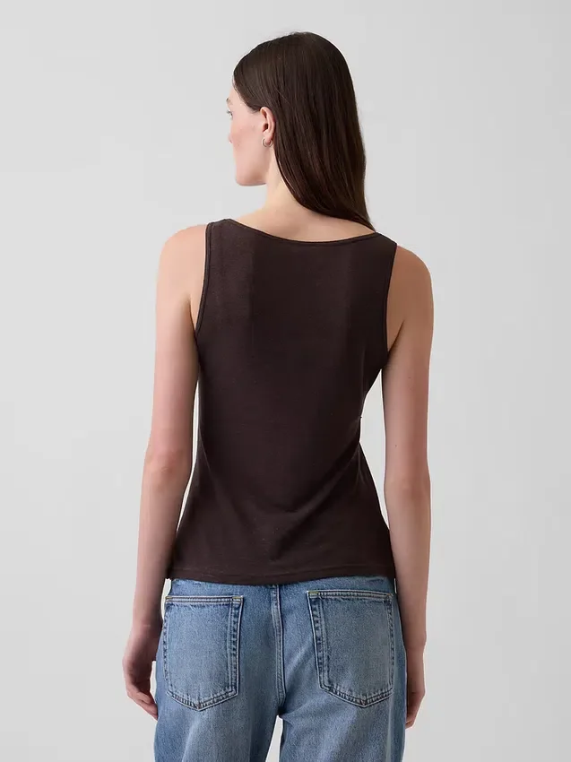 Tanktop aus Leinenmischung