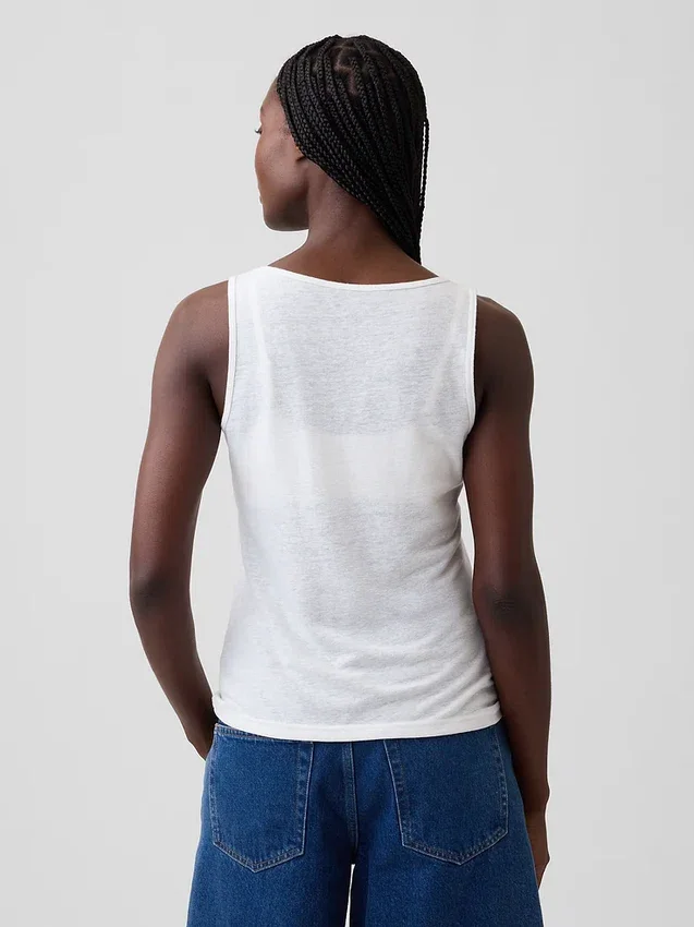 Tanktop aus Leinenmischung