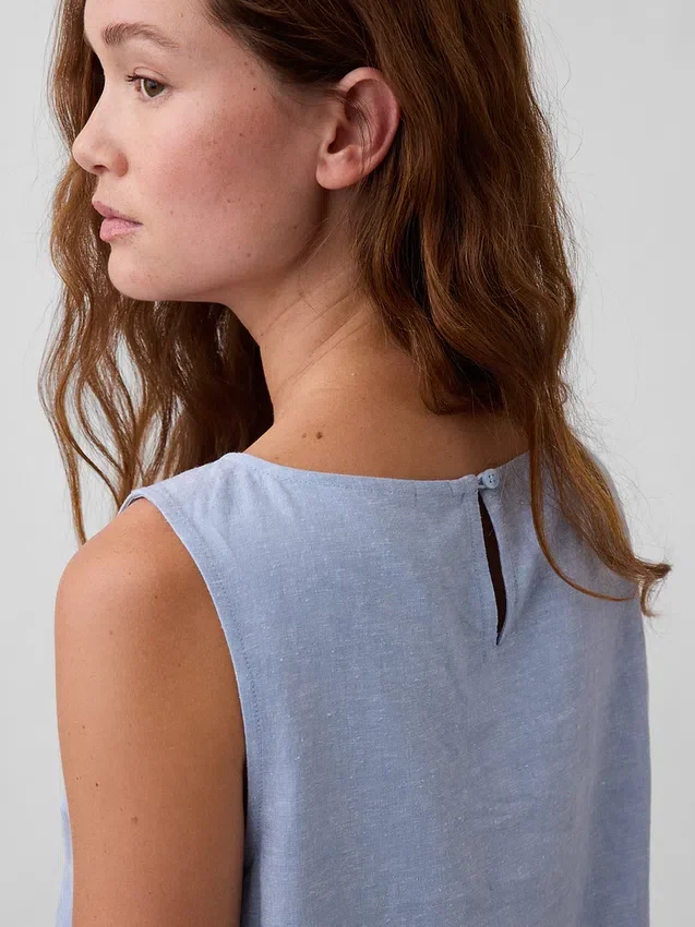 Tanktop aus Leinenmischung