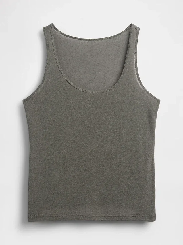 Tanktop aus Leinenmischung
