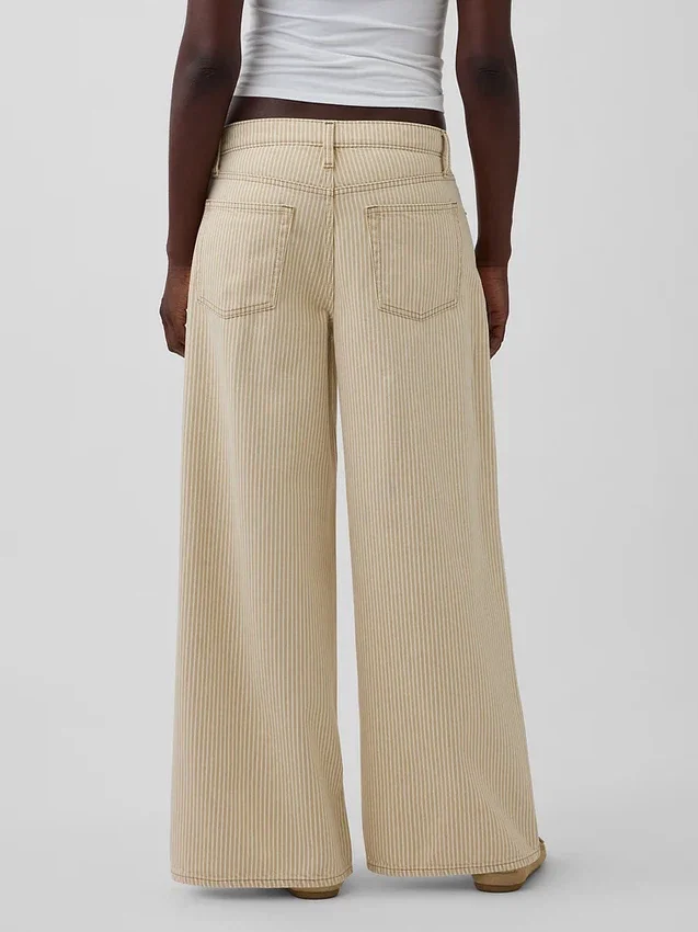 Tief sitzende, extra weite Jeans mit Streifenmuster