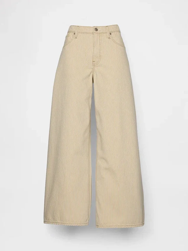 Tief sitzende, extra weite Jeans mit Streifenmuster