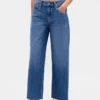 Tief sitzende, ultraweiche, locker sitzende Crop-Jeans