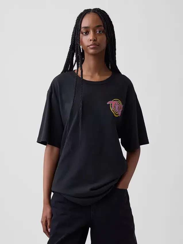Tlc-T-Shirt mit Grafik in lockerer Passform
