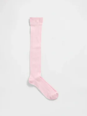 Transparente, gerippte Kniesocken