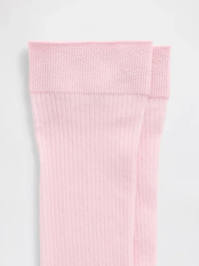 Transparente, gerippte Kniesocken