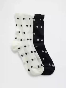 Transparente Kindersocken mit Punktmuster (2er-Pack)