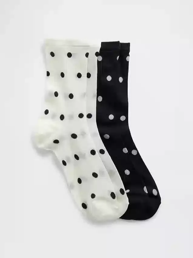 Transparente Kindersocken mit Punktmuster (2er-Pack)