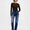 Transparenter, gerippter Pullover-Body