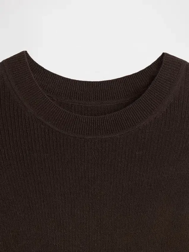 Transparenter, gerippter Pullover-Body