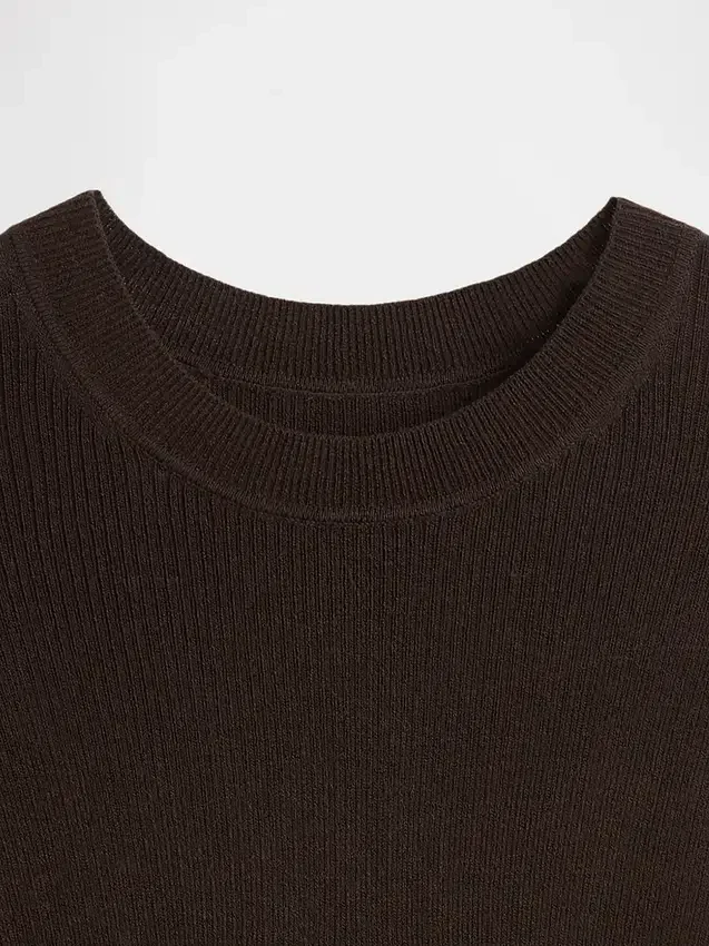 Transparenter, gerippter Pullover-Body