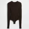 Transparenter, gerippter Pullover-Body