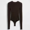 Transparenter, gerippter Pullover-Body