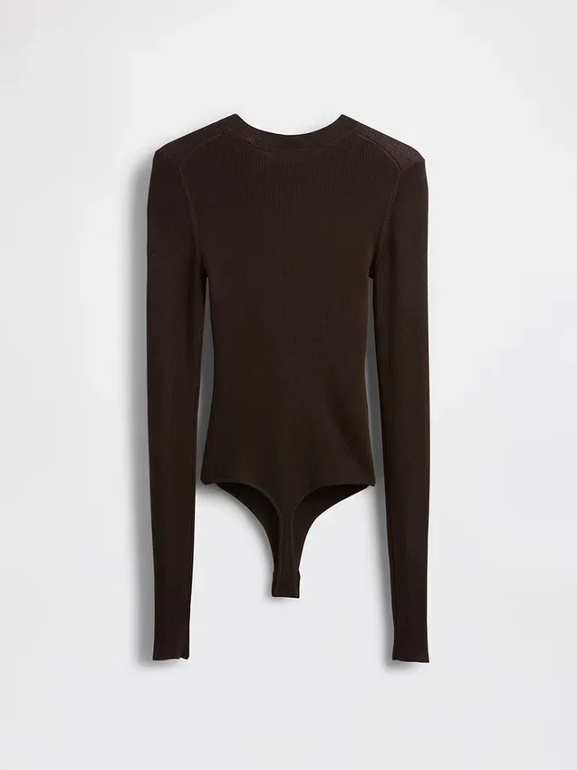 Transparenter, gerippter Pullover-Body