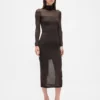 Transparenter Maxi-Pullover mit Rollkragen