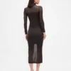 Transparenter Maxi-Pullover mit Rollkragen