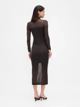 Transparenter Maxi-Pullover mit Rollkragen