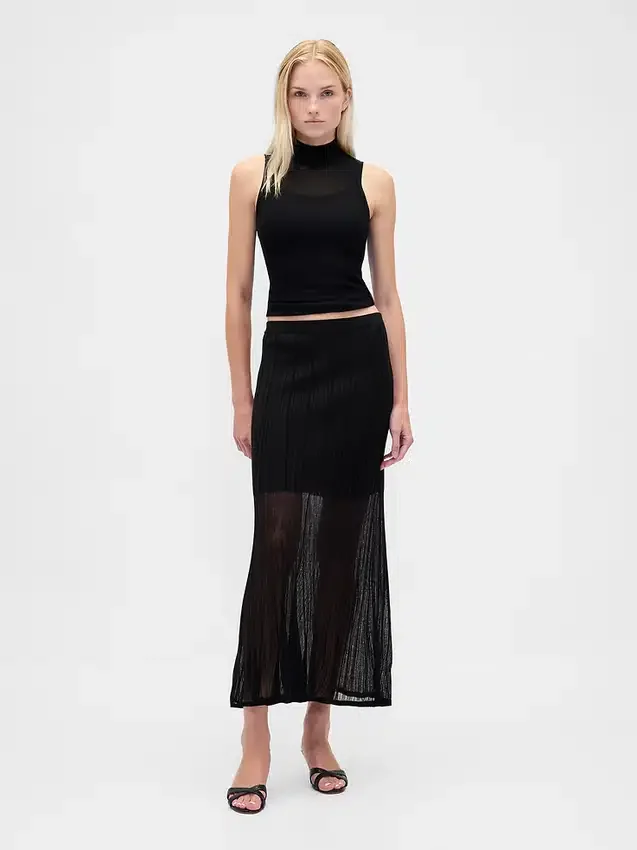 Transparenter Maxi-Pullover-Rock