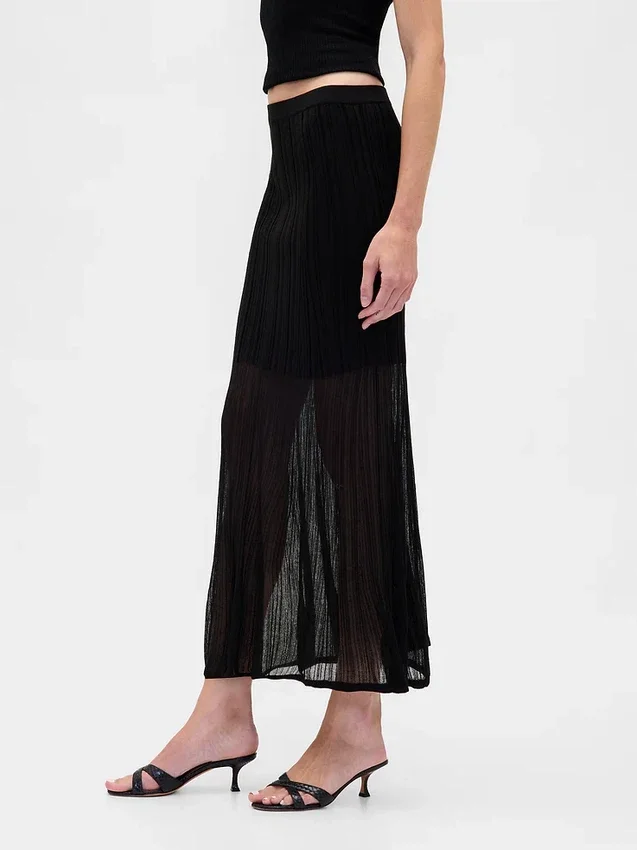 Transparenter Maxi-Pullover-Rock