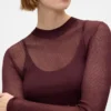 Transparenter Pullover mit hohem Kragen