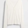 Transparentes Henley-T-Shirt mit Rippbündchen