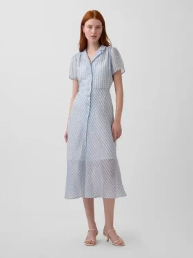 Transparentes Midi-Hemdkleid