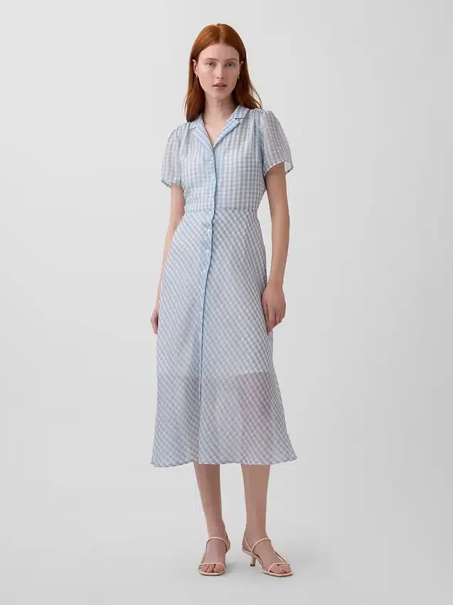 Transparentes Midi-Hemdkleid