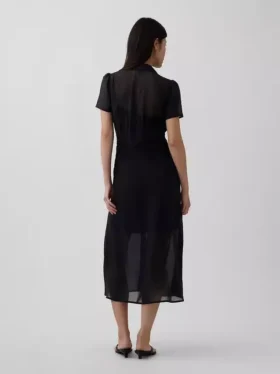 Transparentes Midi-Hemdkleid