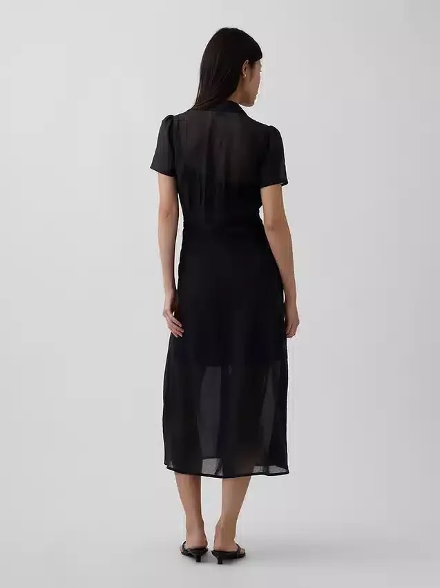 Transparentes Midi-Hemdkleid