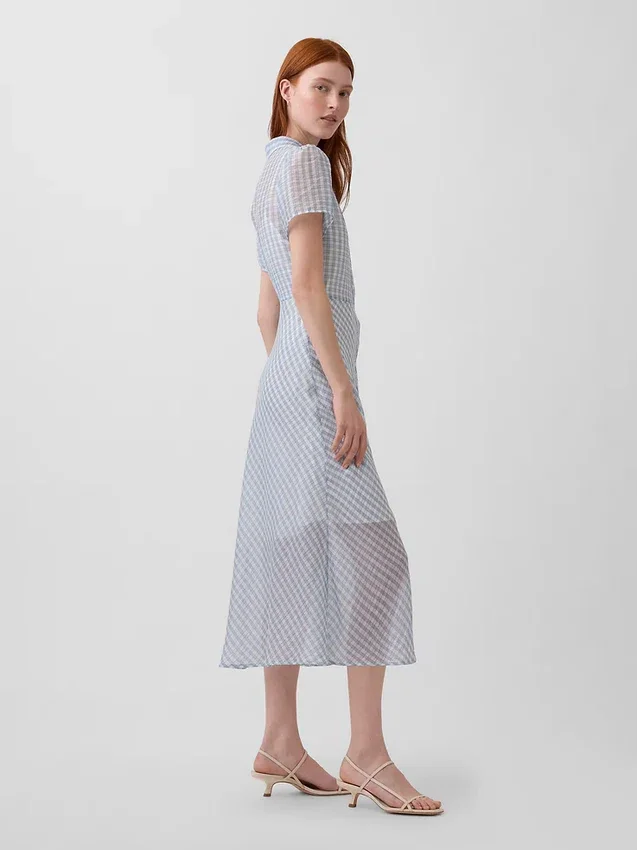 Transparentes Midi-Hemdkleid