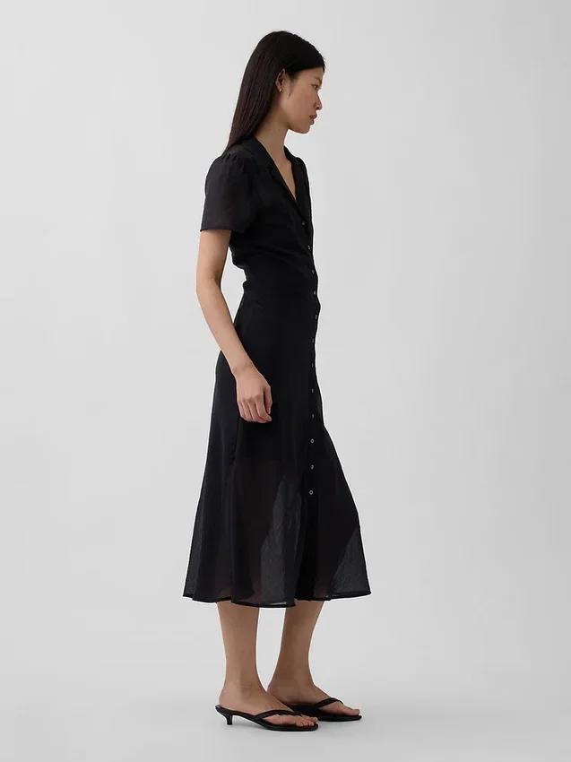 Transparentes Midi-Hemdkleid