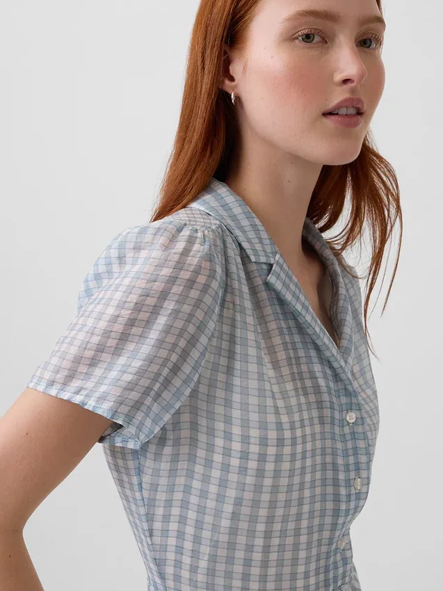 Transparentes Midi-Hemdkleid