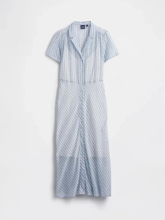 Transparentes Midi-Hemdkleid