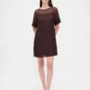 Transparentes Mini-Etuikleid aus Organza