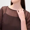 Transparentes Mini-Etuikleid aus Organza