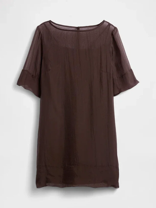 Transparentes Mini-Etuikleid aus Organza