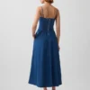 Trägerloses Jeans-Maxikleid