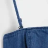 Trägerloses Jeans-Maxikleid