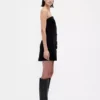 Trägerloses Minikleid aus Cord