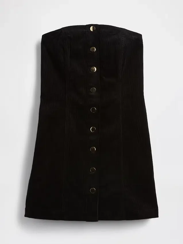 Trägerloses Minikleid aus Cord