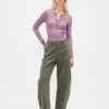 Twill-Hose mit mittlerer Leibhöhe und weitem Bein
