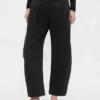 Twill-Hose mit mittlerer Leibhöhe und weitem Bein