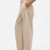 Twill-Hose mit mittlerer Leibhöhe und weitem Bein