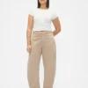 Twill-Hose mit mittlerer Leibhöhe und weitem Bein