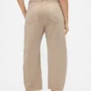 Twill-Hose mit mittlerer Leibhöhe und weitem Bein