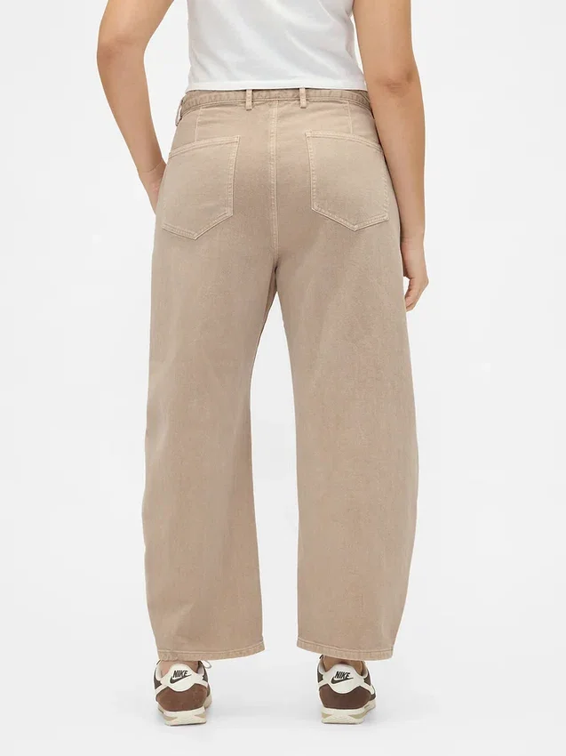 Twill-Hose mit mittlerer Leibhöhe und weitem Bein